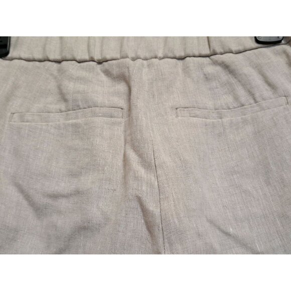 Talbots Linen Blend Cropped Pants Size 4P Beige Neutral Pull On Stretch - Picture 6 of 16